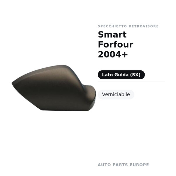Calotta Specchietto Retrovisore Sinistro Smart Forfour 2004+ – Verniciabile – foto 2