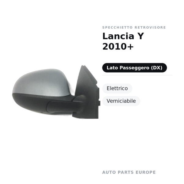 Specchietto Retrovisore Destro Lancia Y 2010+ – Elettrico, Verniciabile – foto 2