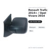 Außenspiegel Links Renault Trafic 2014+ / Opel Vivaro 2014 – Manuell, Asphärisch, Schwarz – Bild 2