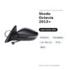 Außenspiegel Links Skoda Octavia 2013+ – Elektrisch, Beheizt, mit Blinker, 6 Pin, Schwarz – Bild 2