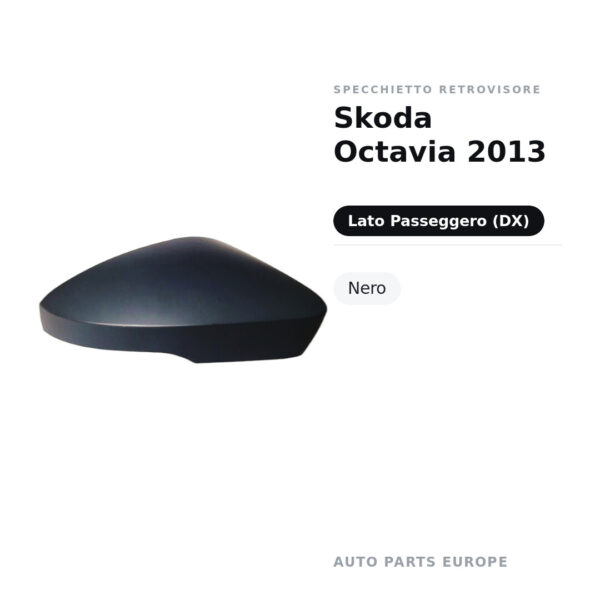 Calotta Specchietto Retrovisore Destro Skoda Octavia 2013 – Nera – foto 2