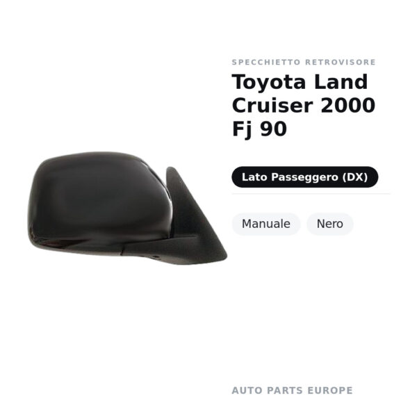 Außenspiegel Rechts Toyota Land Cruiser 2000 Fj 90 – Manuell, Schwarz – Bild 2