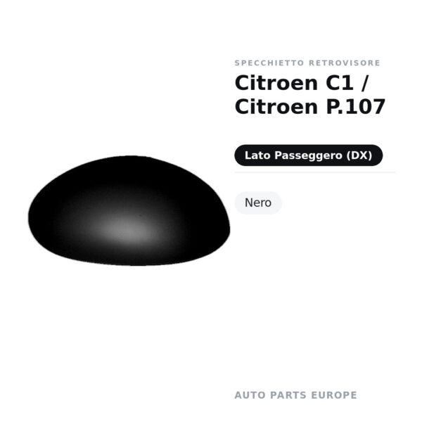 Außenspiegel Rechts Citroen C1 / Citroen P.107 – Schwarz – Bild 2