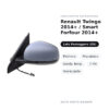 Specchietto Retrovisore Destro Renault Twingo 2014+ / Smart Forfour 2014+ – Elettrico, Riscaldato, Sonda Temp., 7 Pin