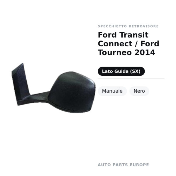 Außenspiegel Links Ford Transit Connect / Ford Tourneo 2014 – Manuell, Schwarz – Bild 2