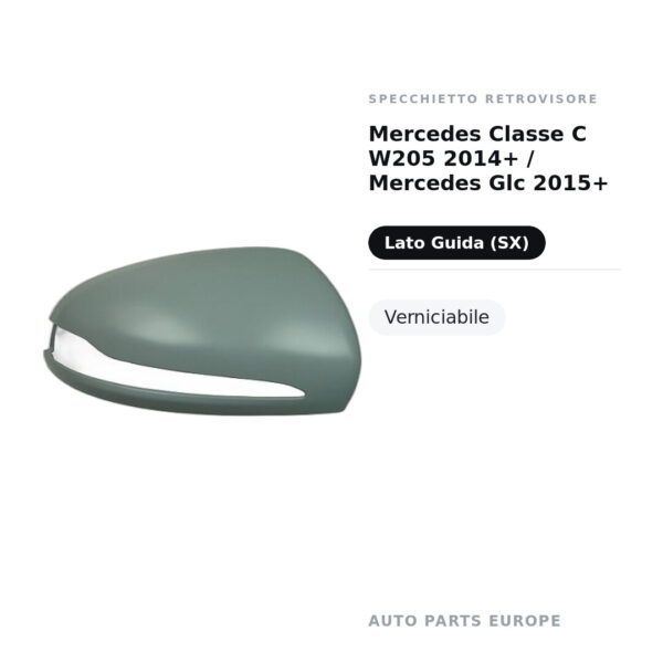 Außenspiegel Links Mercedes Klasse C W205 2014+ / Mercedes Glc 2015+ – Lackierbar – Bild 2