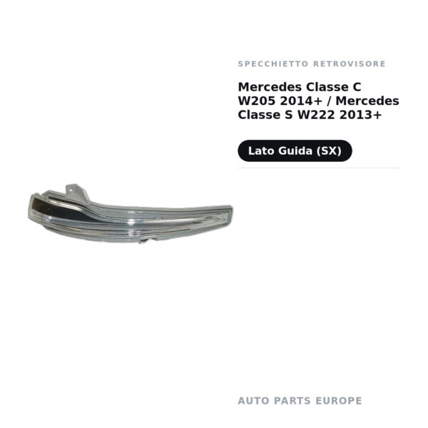 Specchietto Retrovisore Sinistro Mercedes Classe C W205 2014+ / Mercedes Classe S W222 2013+ – foto 2