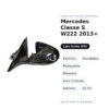 Außenspiegel Links Mercedes Klasse S W222 2013+ – Elektrisch, Beheizt, Klappbar, Memory, Umfeldleuchte, Asphärisch, 16 Pin