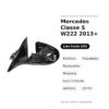 Specchietto Retrovisore Sinistro Mercedes Classe S W222 2013+ – Elettrico, Riscaldato, Ripiegabile, Memoria, Luce Cortesia