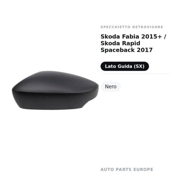 Außenspiegel Links Skoda Fabia 2015+ / Skoda Rapid Spaceback 2017 – Schwarz – Bild 2