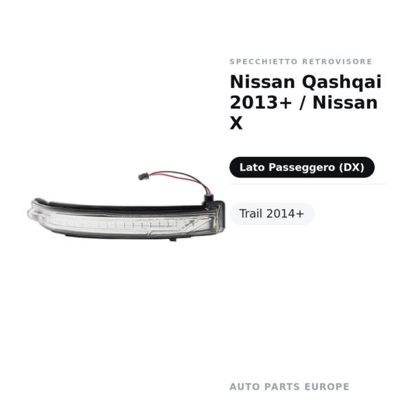 Specchietto Retrovisore Destro Nissan Qashqai 2013+ / Nissan X-Trail 2014+ – foto 2