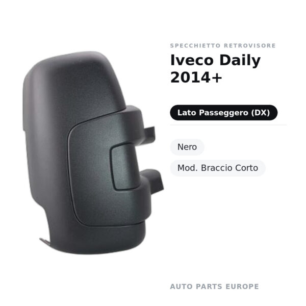 Calotta Specchietto Retrovisore Destro Iveco Daily 2014+ – Nera – foto 2