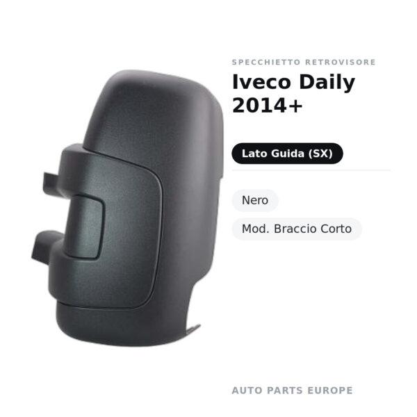 Calotta Specchietto Retrovisore Sinistro Iveco Daily 2014+ – Nera – foto 2