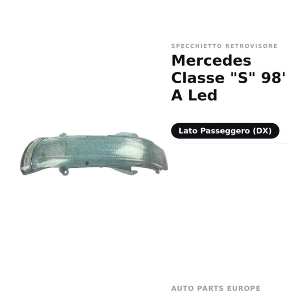 Specchietto Retrovisore Destro Mercedes Classe “S” 98′ A Led – foto 2