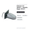 Specchietto Retrovisore Sinistro Citroen C1 2014+ / Toyota Aygo 2014+ – Elettrico, Riscaldato, Ripiegabile, Verniciabile