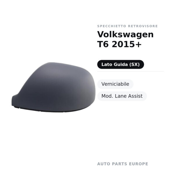 Außenspiegel Links Volkswagen T6 2015+ – Lackierbar, Mod. Lane Assist – Bild 2