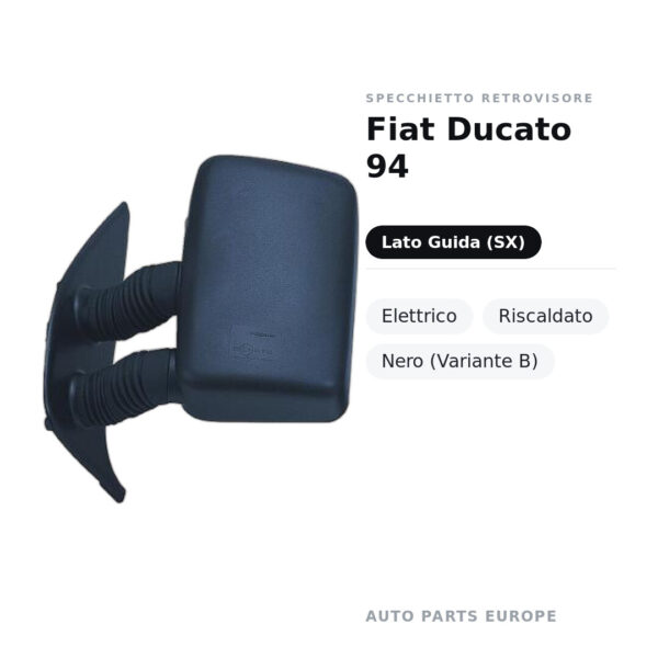 Specchietto Retrovisore Sinistro Fiat Ducato 94 – Elettrico, Riscaldato, Nero (Variante B) – foto 2