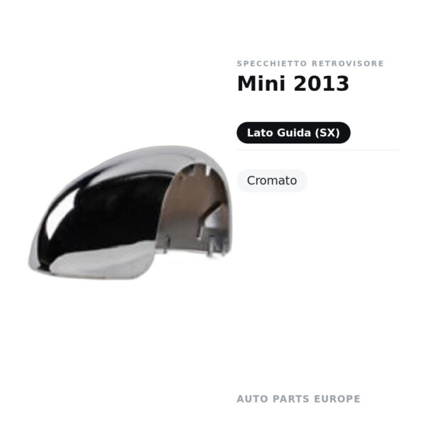 Calotta Specchietto Retrovisore Sinistro Mini 2013 – Cromata – foto 2