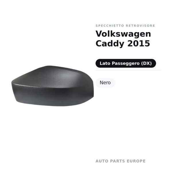 Außenspiegel Rechts Volkswagen Caddy 2015 – Schwarz – Bild 2