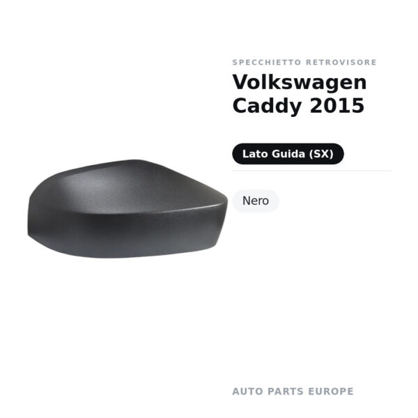 Außenspiegel Links Volkswagen Caddy 2015 – Schwarz – Bild 2