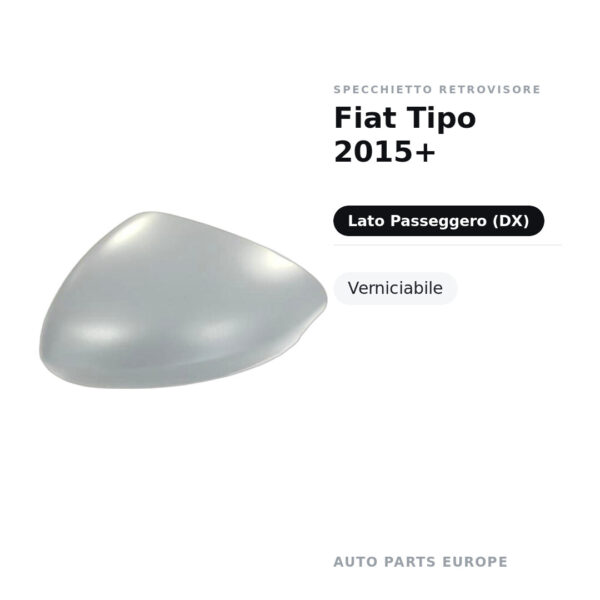 Calotta Specchietto Retrovisore Destro Fiat Tipo 2015+ – Verniciabile – foto 2