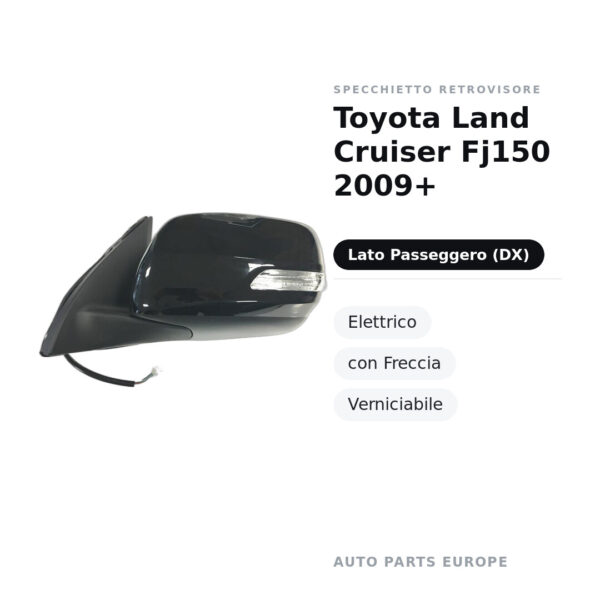 Außenspiegel Rechts Toyota Land Cruiser Fj150 2009+ – Elektrisch, mit Blinker, Lackierbar – Bild 2