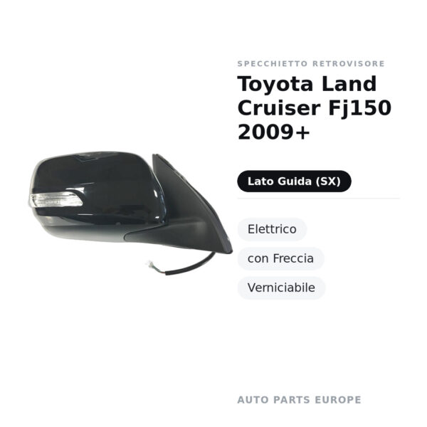 Außenspiegel Links Toyota Land Cruiser Fj150 2009+ – Elektrisch, mit Blinker, Lackierbar – Bild 3