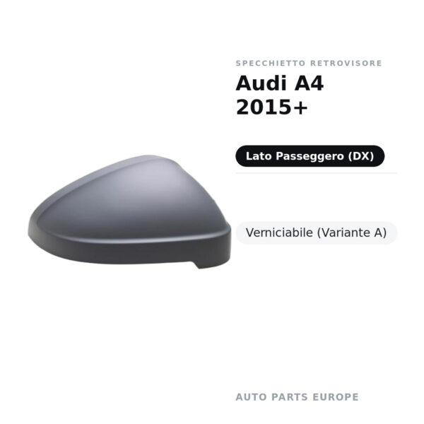 Außenspiegel Rechts Audi A4 2015+ – Lackierbar (Variante A) – Bild 2