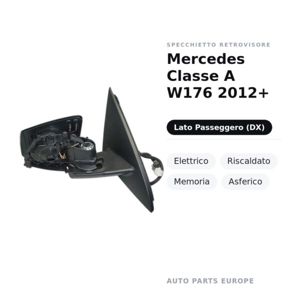 Außenspiegel Rechts Mercedes Klasse A W176 2012+ – Elektrisch, Beheizt, Memory, Asphärisch – Bild 2
