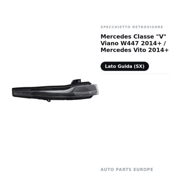 Specchietto Retrovisore Sinistro Mercedes Classe “V” Viano W447 2014+ / Mercedes Vito 2014+ – foto 2