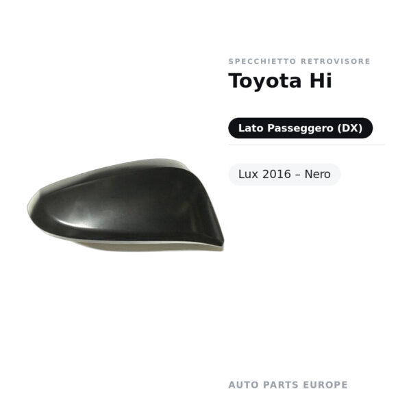 Calotta Specchietto Retrovisore Destro Toyota Hi-Lux 2016 – Nera – foto 2