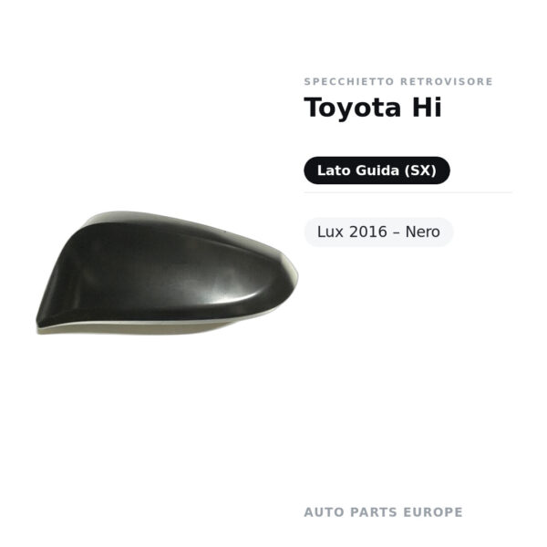 Calotta Specchietto Retrovisore Sinistro Toyota Hi-Lux 2016 – Nera – foto 2
