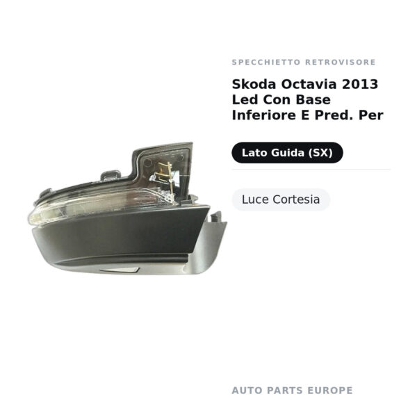 Außenspiegel Links Skoda Octavia 2013 Led Mit Unterbasis Und Pred. Für – Innenleuchte – Bild 2