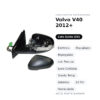 Specchietto Retrovisore Sinistro Volvo V40 2012+ – Elettrico, Riscaldato, Ripiegabile, con Freccia, Luce Cortesia, Sonda