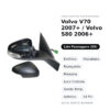 Specchietto Retrovisore Destro Volvo V70 2007+ / Volvo S80 2006+ – Elettrico, Riscaldato, Ripiegabile, Memoria, Luce