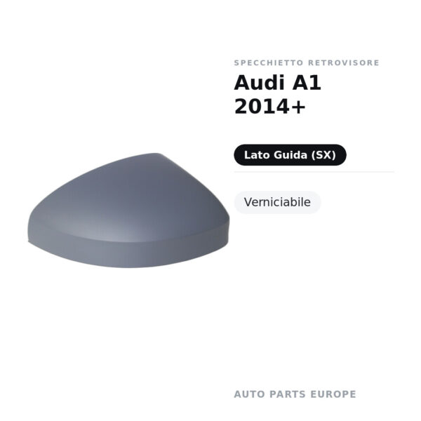 Calotta Specchietto Retrovisore Sinistro Audi A1 2014+ – Verniciabile – foto 2