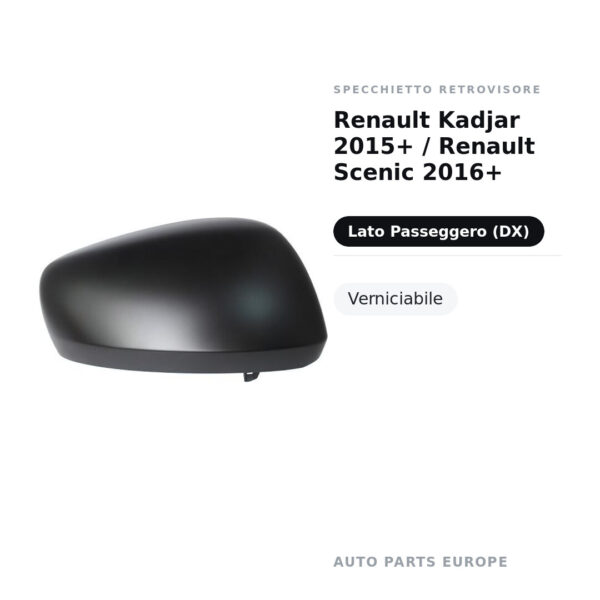Außenspiegel Rechts Renault Kadjar 2015+ / Renault Scenic 2016+ – Lackierbar – Bild 3