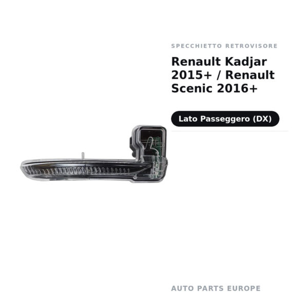 Specchietto Retrovisore Destro Renault Kadjar 2015+ / Renault Scenic 2016+ – foto 2