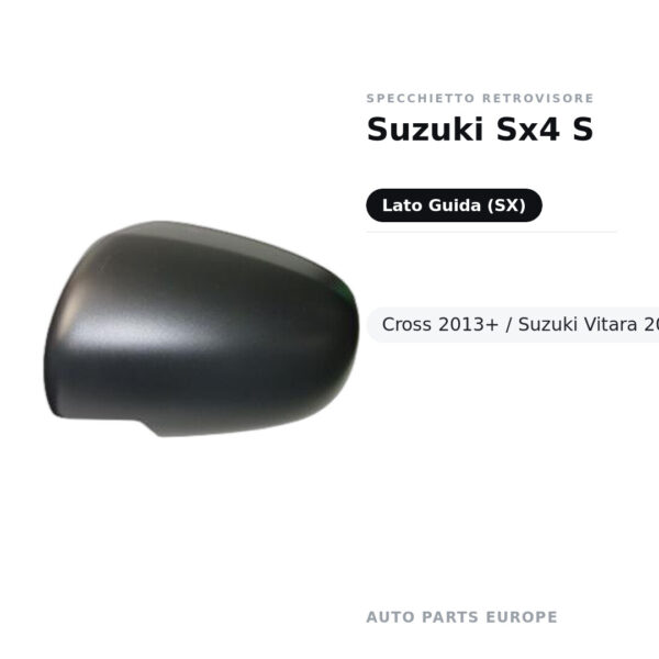 Calotta Specchietto Retrovisore Sinistro Suzuki Sx4 S-Cross 2013+ / Suzuki Vitara 2015+ – Verniciabile – foto 2