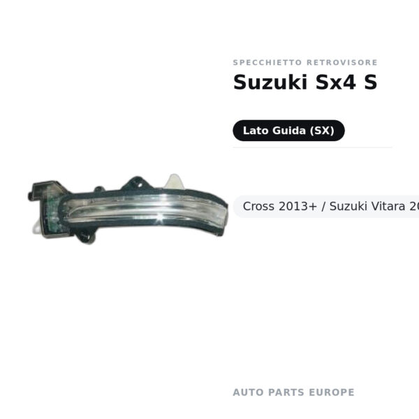 Specchietto Retrovisore Sinistro Suzuki Sx4 S-Cross 2013+ / Suzuki Vitara 2015+ – Verniciabile (Variante B) – foto 2