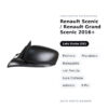 Außenspiegel Links Renault Scenic / Renault Grand Scenic 2016+ – Elektrisch, Beheizt, Klappbar, mit Blinker, Innenleuchte