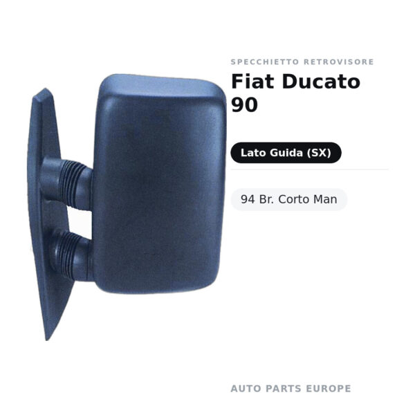 Specchietto Retrovisore Sinistro Fiat Ducato 90-94 Br. Corto Man – foto 2