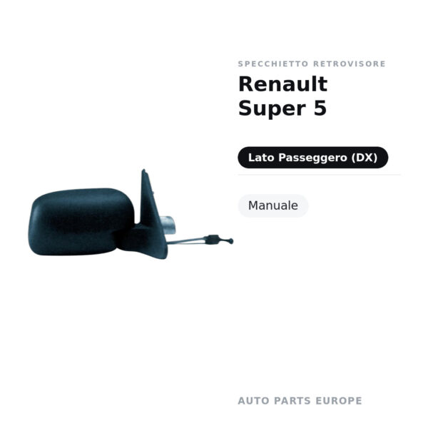 Specchietto Retrovisore Destro Renault Super 5 – Manuale – foto 2