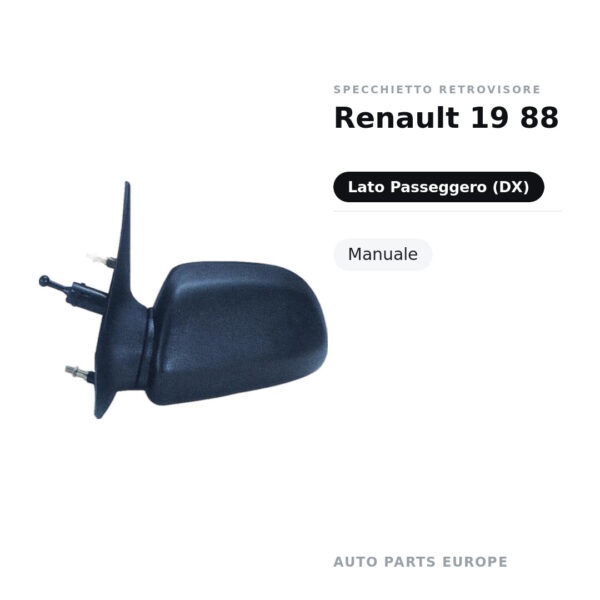 Specchietto Retrovisore Destro Renault 19 88 – Manuale – foto 2