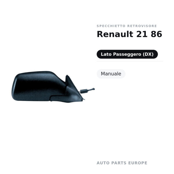 Specchietto Retrovisore Destro Renault 21 86 – Manuale – foto 2