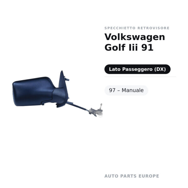 Specchietto Retrovisore Destro Volkswagen Golf Iii 91-97 – Manuale – foto 2