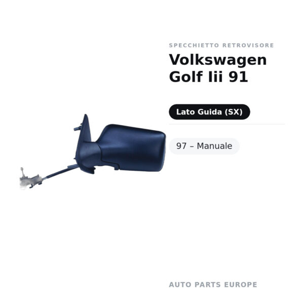 Specchietto Retrovisore Sinistro Volkswagen Golf Iii 91-97 – Manuale – foto 2