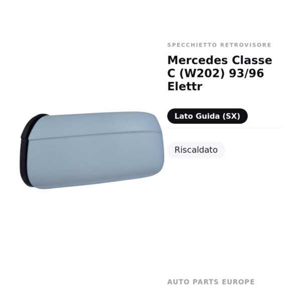 Specchietto Retrovisore Sinistro Mercedes Classe C (W202) 93/96 Elettr – Riscaldato – foto 2
