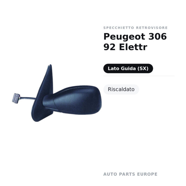 Specchietto Retrovisore Sinistro Peugeot 306 92 Elettr – Riscaldato – foto 2