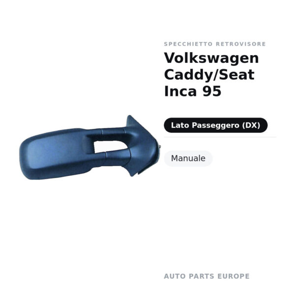 Außenspiegel Rechts Volkswagen Caddy/Seat Inca 95 – Manuell – Bild 2